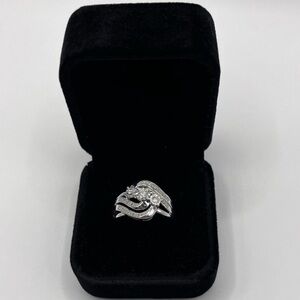 0.40 CT Natural Diamond Silver Ring